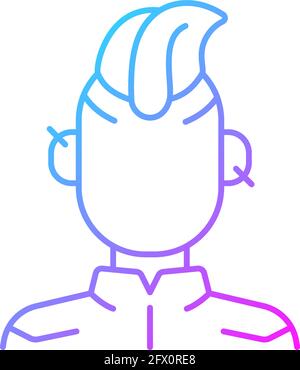 Cyberpunk person gradient linear vector icon Stock Vector