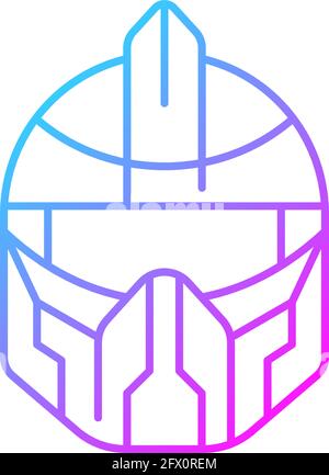Futuristic helmet gradient linear vector icon Stock Vector
