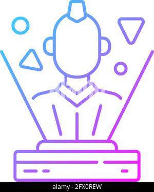 Hologram gradient linear vector icon Stock Vector