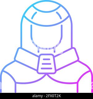 Protection suit gradient linear vector icon Stock Vector