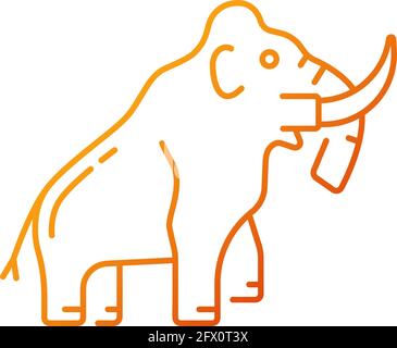 Mammoth skeleton gradient linear vector icon Stock Vector