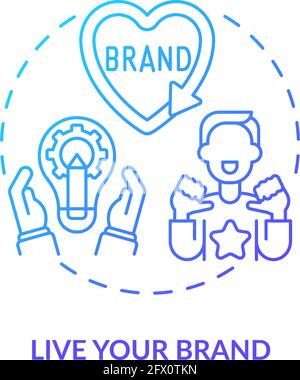 Live your brand navy gradient concept icon Stock Vector