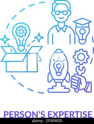 Person expertise navy gradient concept icon Stock Vector