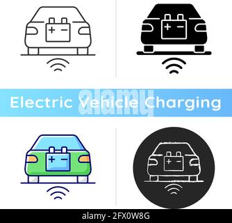 Wireless EV charging icon Stock Vector
