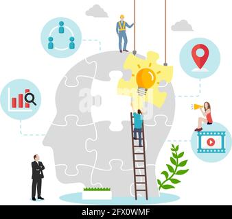 Business concept ( new idea, imagination, inspiration ) vector illustration Stock Vector