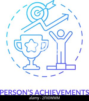 Person achievements navy gradient concept icon Stock Vector