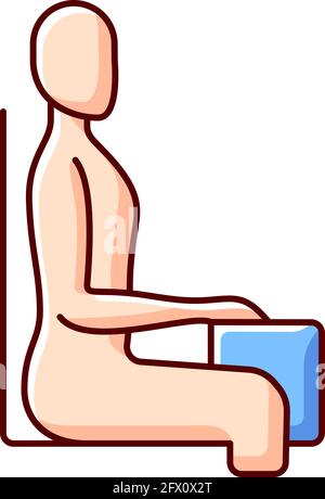 Upright sitting posture RGB color icon Stock Vector Image & Art - Alamy