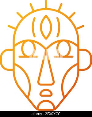 Ritual masks gradient linear vector icon Stock Vector