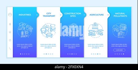Surrounding air pollution onboarding vector template Stock Vector