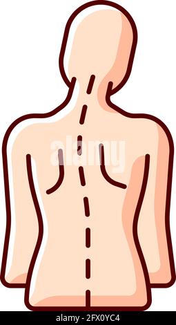 Spinal abnormalities RGB color icon Stock Vector