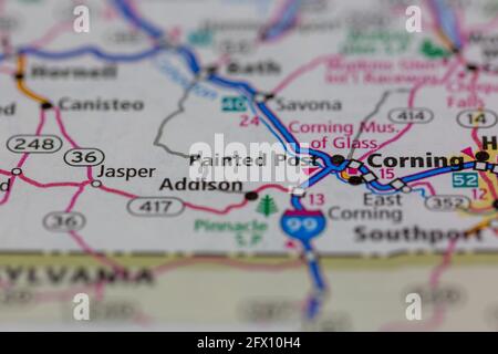 Painted Post New York USA Shown on a Geography map or road map Stock Photo