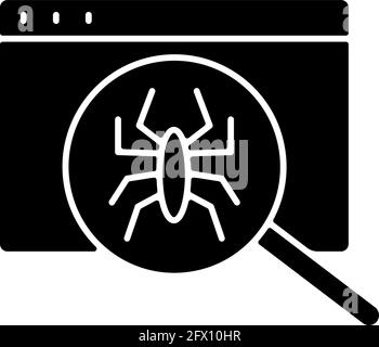 Computer viruses black glyph icon Stock Vector