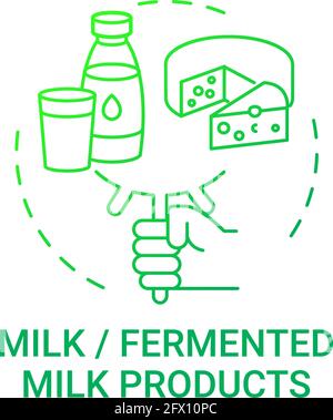 Milk or fermented milk products concept icon Stock Vector