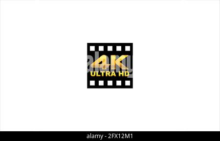 4K ultra HD sign  High definition  resolution mark  symbol Vector Illustration Icon Logo design Stock Vector