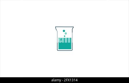 lab Beaker or Flat illustration of beaker vector icon logo Stock Vector