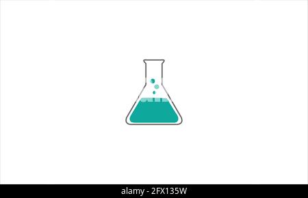 Test tube icon flat Blue pictogram on white background Vector illustration symbol Icon Logo Stock Vector