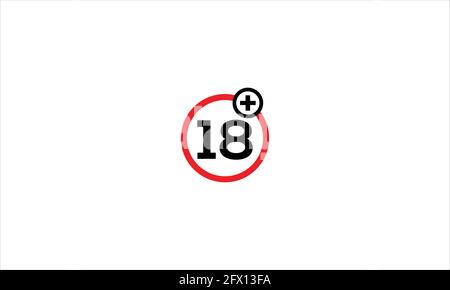 18 plus icon in flat style. Adult only vector illustration on white  isolated background. Forbidden child business concept Stock Vector Image &  Art - Alamy