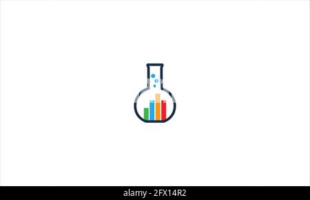 lab Growth  Graph with chemical flask Logo Icon Design   template illustration Stock Vector