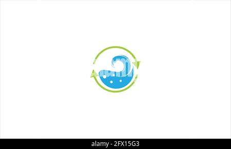 Laundry loop icon logo design template vector illustration Stock Vector