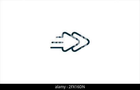 Fast Forward play button vector Illustration icon Logo Stock Vector