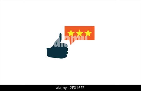 Satisfaction Rating. Customer Feedback icon design for Digital Marketing business concept or three star feedback icon logo Stock Vector