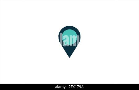 Modern creative full color pin map location chat icon logo design vector illustration Stock Vector