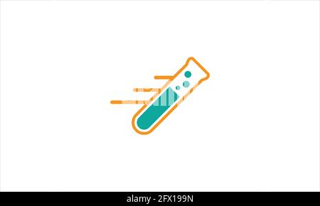 Laboratory test color icon Lab diagnostics Chemical research Test tubes Scientific laboratory. Isolated vector illustration Stock Vector