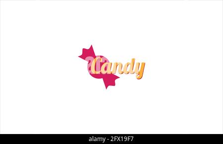 Candy typographic icon Logo. Colorful vector candies. Tasty candy icons Vector illustration Stock Vector