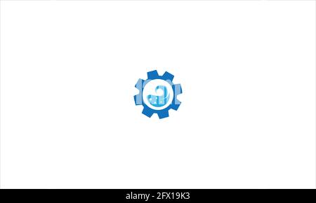 Gear Laundry Logo Template Design Vector Design Concept Creative Symbol Icon Stock Vector