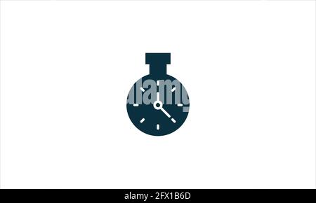 Flat modern design  Icon watch clock logo. Sticker paper products realistic element design illustration stopwatch Stock Vector