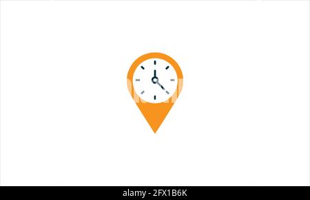 location clock vector icon logo  silhouette style vector illustration template Stock Vector