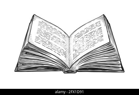 https://l450v.alamy.com/450v/2fx1d91/open-book-with-pages-hand-drawn-vector-sketch-in-vintage-style-2fx1d91.jpg