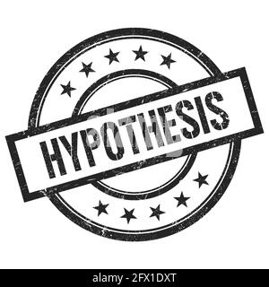 HYPOTHESIS text written on black round vintage rubber stamp. Stock Photo