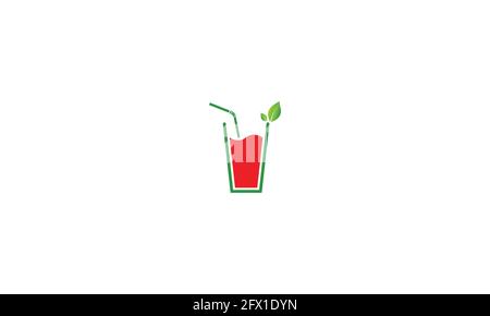 Fresh Juice logo designs concept vector, Sweet red  Drink icon logo symbol illustration Stock Vector