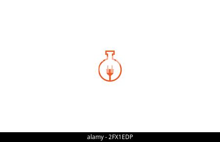Power lab logo template design Vector illustration Plug lab shape concept vector logo design. Stock Vector