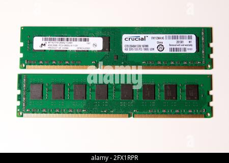 Crucial 4GB Memory Modules Stock Photo