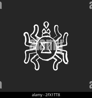Venomous insects chalk white icon on black background Stock Vector