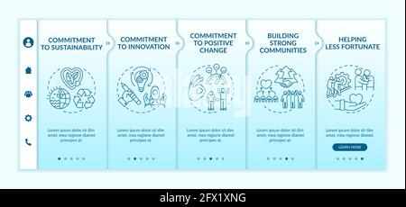 Organizational core values onboarding vector template Stock Vector