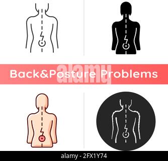 Lower back pain icon Stock Vector