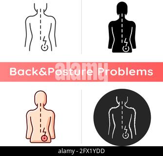 Lower back pain black glyph icon Stock Vector Image & Art - Alamy