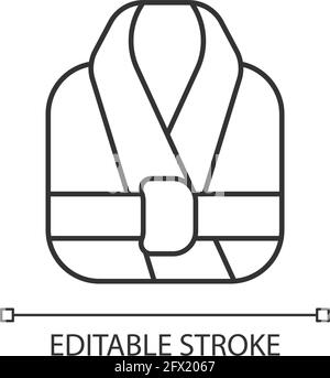 Bath robe linear icon Stock Vector