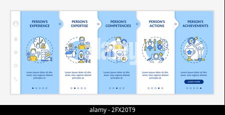 Personal brand components onboarding vector template Stock Vector