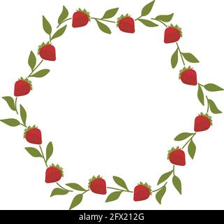 strawberry fruit  isolated on white Stock Vector