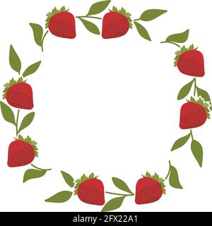 strawberry fruit  isolated on white Stock Vector