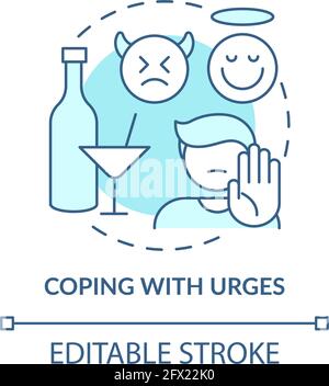 Coping with urges concept icon Stock Vector
