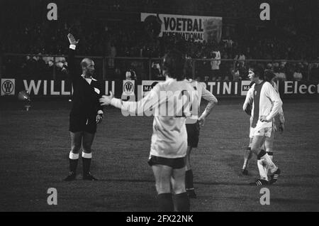 Ajax v FC Antwerp 1-0, UEFA Cup, game moments, October 23, 1974, sport, soccer, The Netherlands, 20th century press agency photo, news to remember, documentary, historic photography 1945-1990, visual stories, human history of the Twentieth Century, capturing moments in time Stock Photo