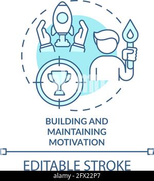Building and maintaining motivation concept icon Stock Vector