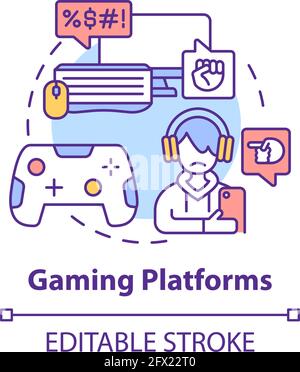 Gaming platforms concept icon Stock Vector