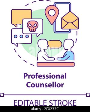 Professional counsellor concept icon Stock Vector
