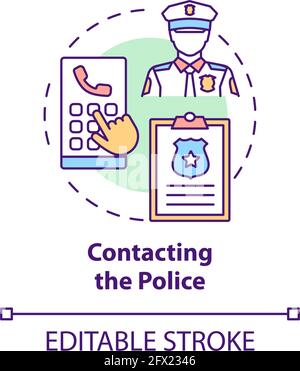 Contacting police concept icon Stock Vector